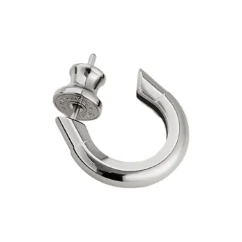 HERMES Palladium Plated Earrings Men's Silver