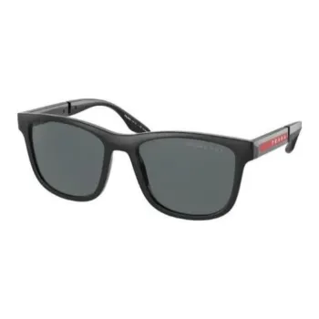 PRADA Acetate Irregular Shape Sunglasses Men's Black