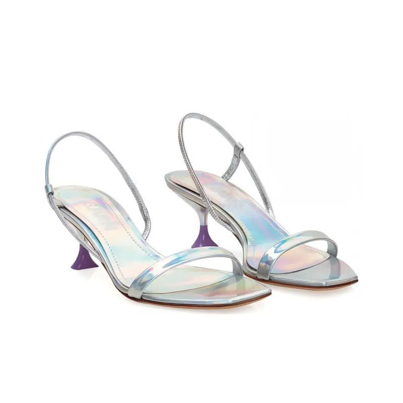 3JUIN Capri Strap Sandals 6cm Women's Blue Purple-2