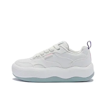 QIAODAN Wave Puffy Shoes Anti-Slip And Wear-Resistant Lightweight Balance Low-Top Skateboard Shoes Women's Mist Green