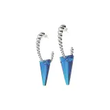 Blue triangle earrings