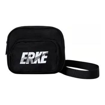 Erke Textile Fabric Crossbody Bag Regular Unisex Jet Black