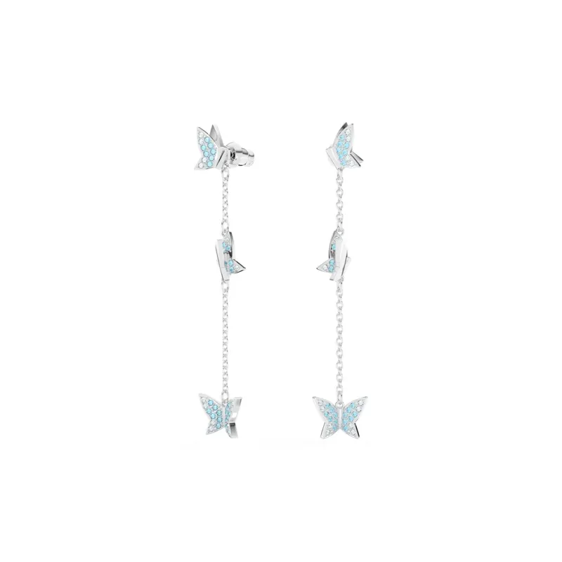 Swarovski Lilia Rhodium Plated Artificial Crystal Earrings Women's-1