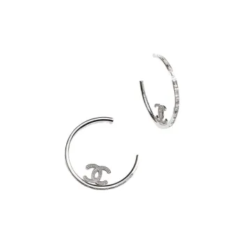 CHANEL Earrings Women's Silver