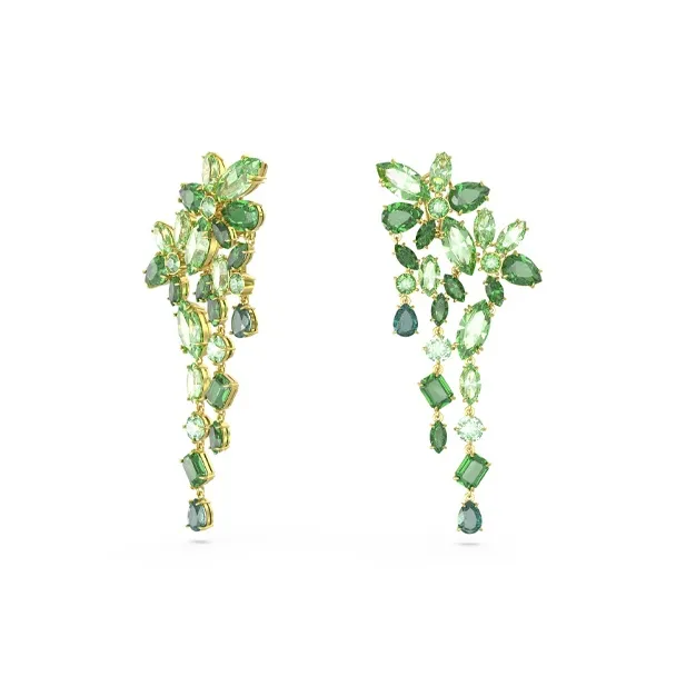 Swarovski Gold-Plated Earrings Unisex Green-2