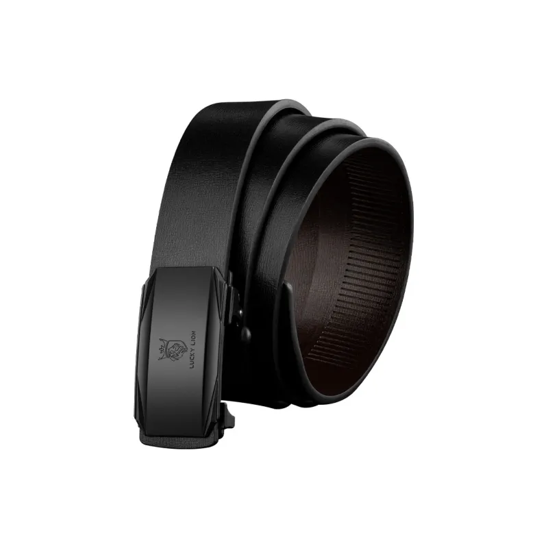 LUCKY LION Automatic Buckle Business Advanced Elegant Leather Belts Men's-8