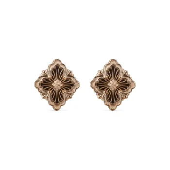 BUCCELLATI Onyx Earrings Women's Rose Gold