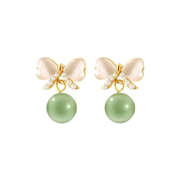 Gramda 925 Sterling Silver Hetian Jade Earrings Women's-0