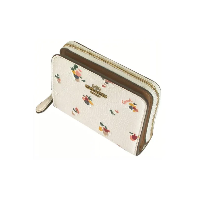 COACH Billfold Wallet Pebbled Leather Card Holder, Wallet Women's Elephant Gray-2