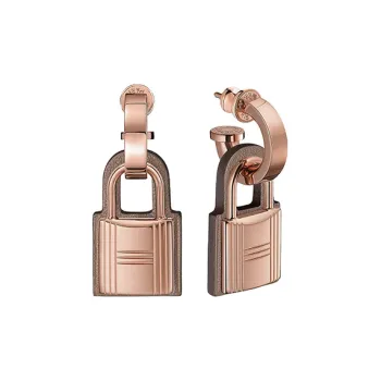 HERMES O'Kelly Earrings Women's Rose Gold