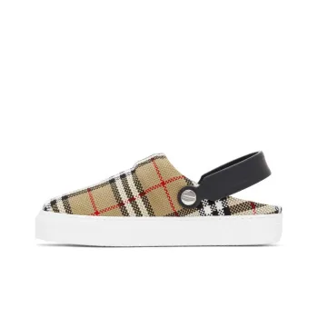 Burberry Rangleton Slingback Loafers Beige Check Women's