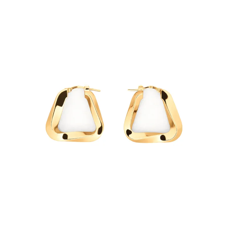 Bottega Veneta Twisted Triangle Hoop Earrings-0