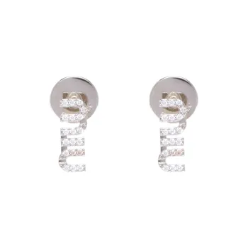 MIU MIU Logo Crystal Embellished Earrings