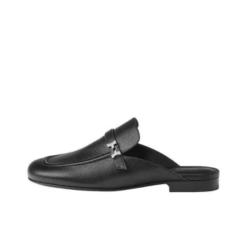 HERMES Wrap toe Slippers Women's Black