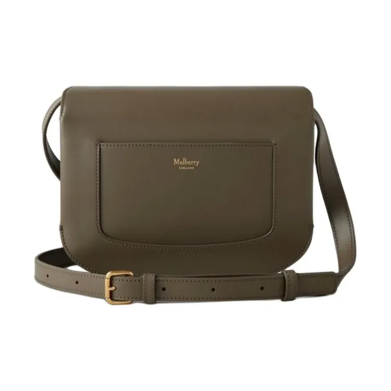 Mulberry Calfskin Crossbody Bag Shoulder Bag Women's Linen Green-2