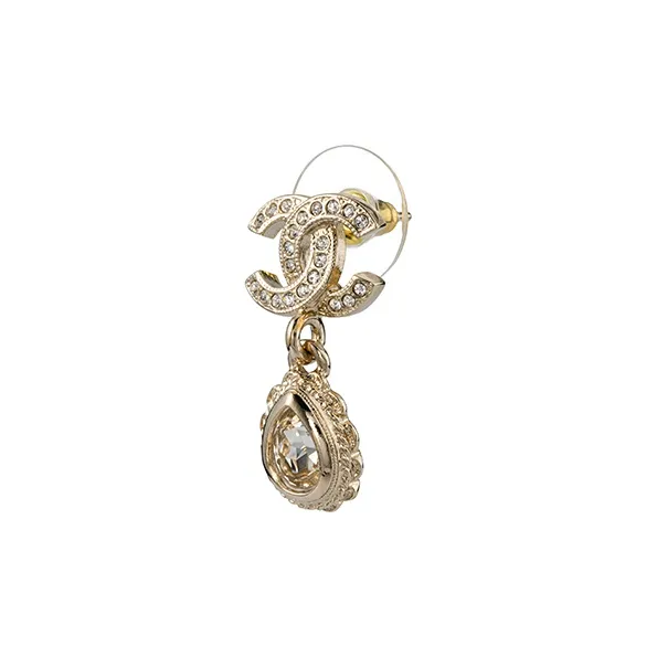 CHANEL 2022 Cc Logo Drop Earrings-1
