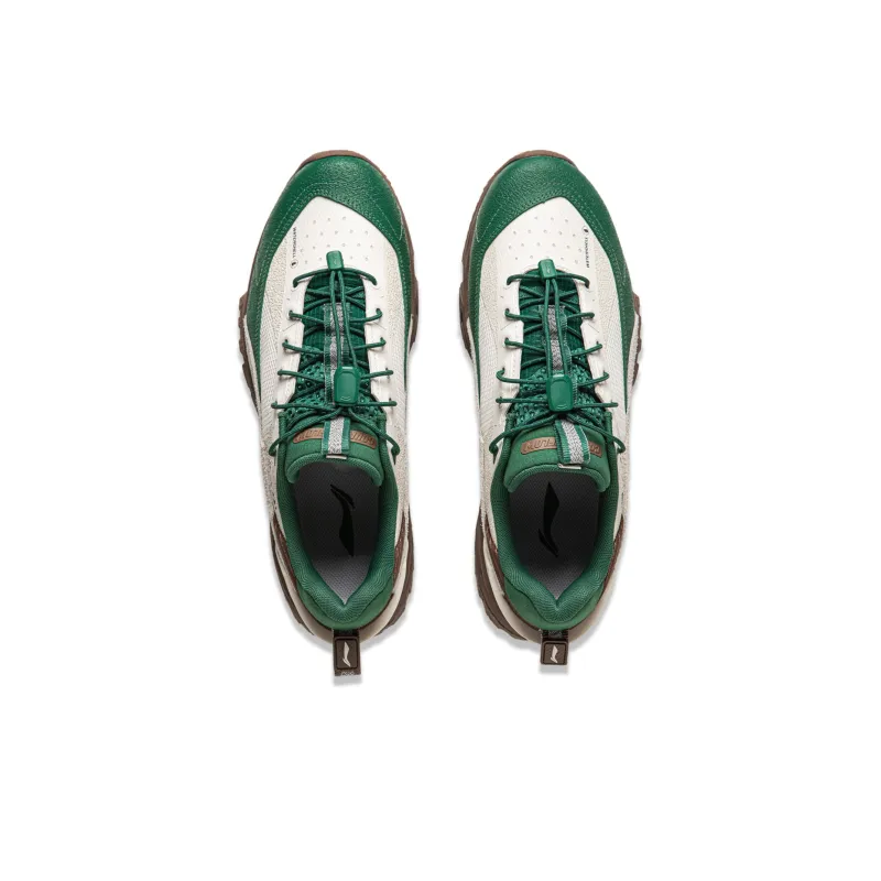 LiNing CF Pro Wilderness Cushioning Waterproof Low Top Casual Shoes Men's White Green Brown-3
