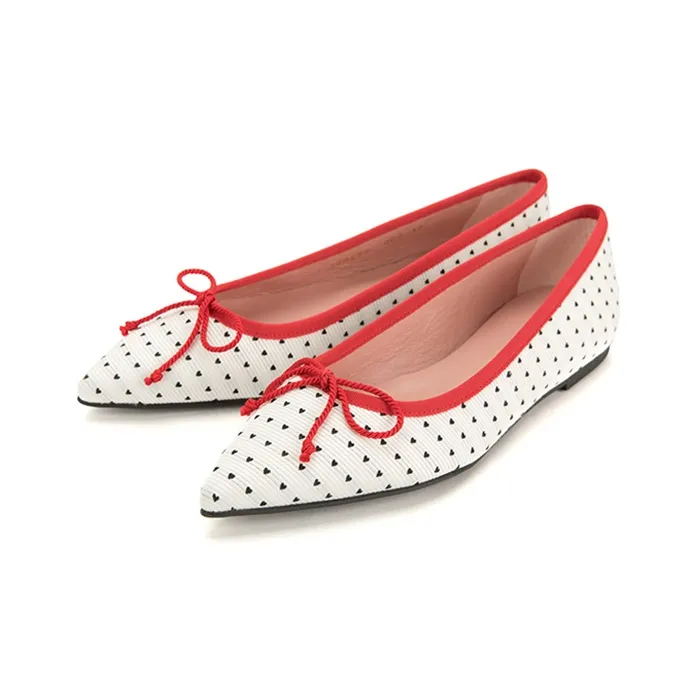 PrettyBallerinas Pointed Toe Casual Flat Unlined Shoes Women's White-2