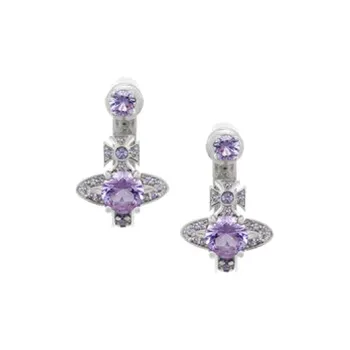Vivienne Westwood Maitena Brass Earrings Unisex Silver/Purple