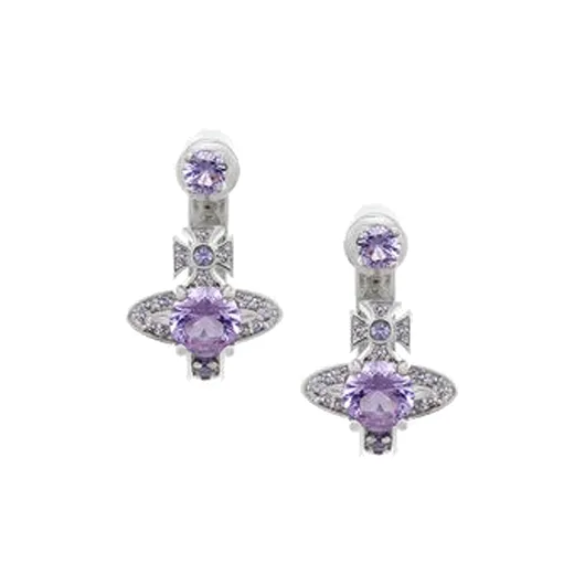 Vivienne Westwood Maitena Brass Earrings Unisex Silver/Purple-0