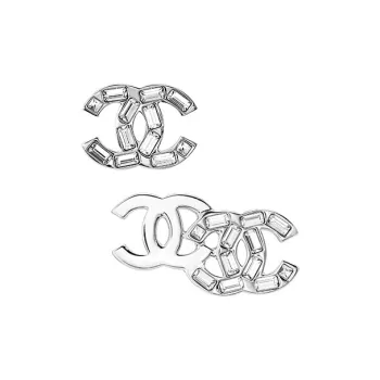 CHANEL Metal Earrings Women's Silver