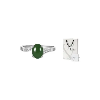 EZRA S925 Silver And Field Jade Hetian Jade Rings Women's Jasper