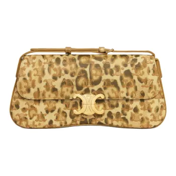 CELINE Triomphe Canvas Crossbody Bag Shoulder Bag Women's Leopard Print