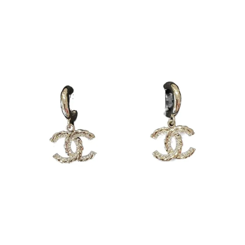 CHANEL CC Metal Earrings Women's Gold-0