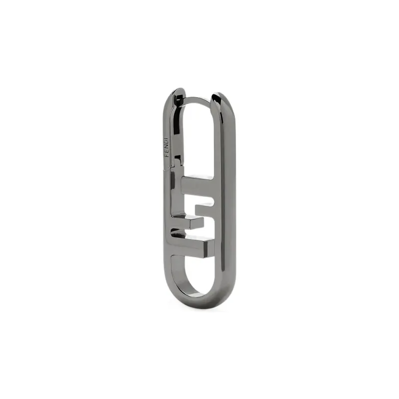 FENDI Earrings Men Silvery White-0