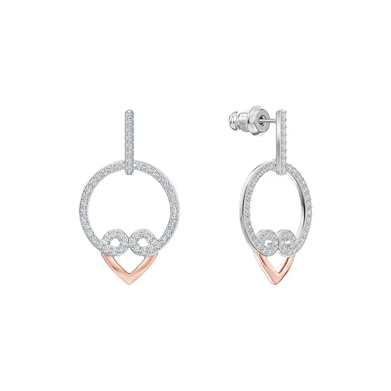 Swarovski My Hero Earrings Women's White Gold Plated Rose Gold-1