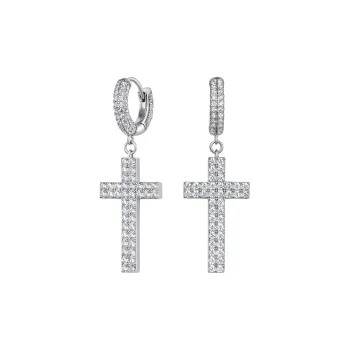 APORRO 925 Sterling Silver With Zircon Minimalist Style Versatile Hoop Earrings Unisex Gold/white Gold/black Gold
