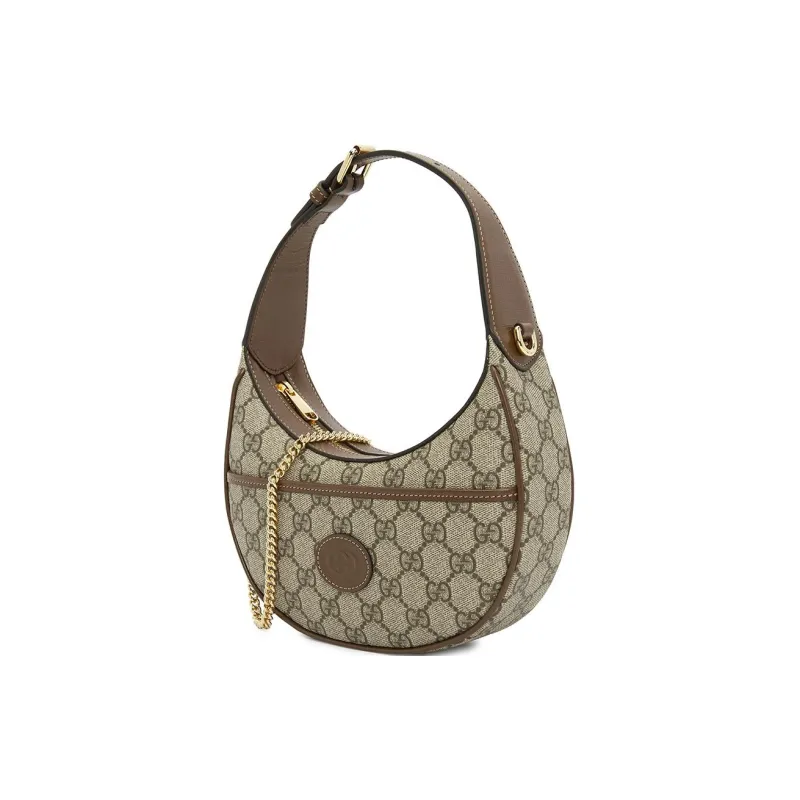 GUCCI Canvas With Leather Binding Crescent Bag, Handbag, Shoulder Bag Women's-5