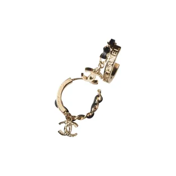 CHANEL Metal/Lambskin Earrings AB9109