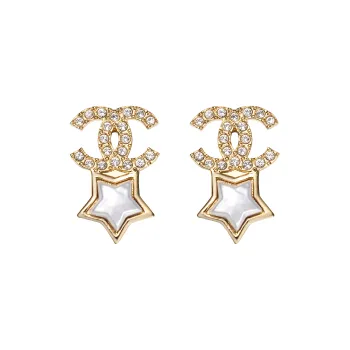 CHANEL Metal Earrings Women's Gold
