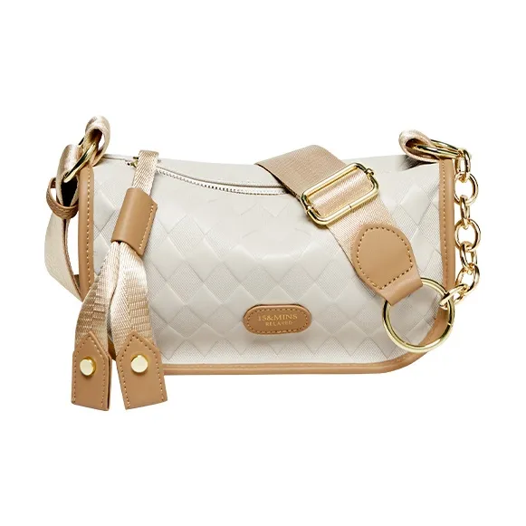 15 MINS Cow Leather Crossbody Bags Shoulder Bags Women's Ecru-1