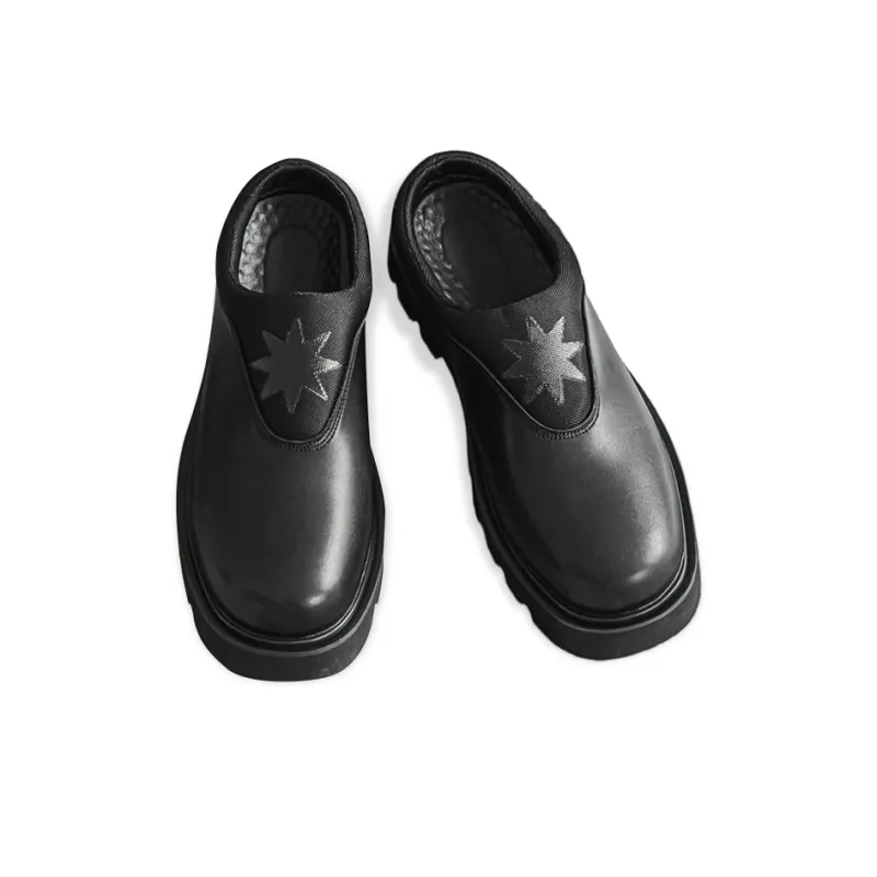 Lady's House Wrap-toe Slippers Men's Black-3