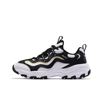 QIAODAN Cushioned Slip-Resistant Thermal Low-Top Chunky Sneakers Men's White Black