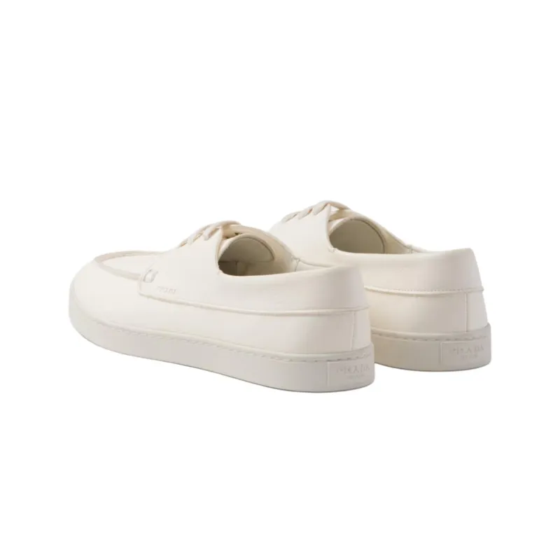 PRADA Lace-up Leather Loafers-3