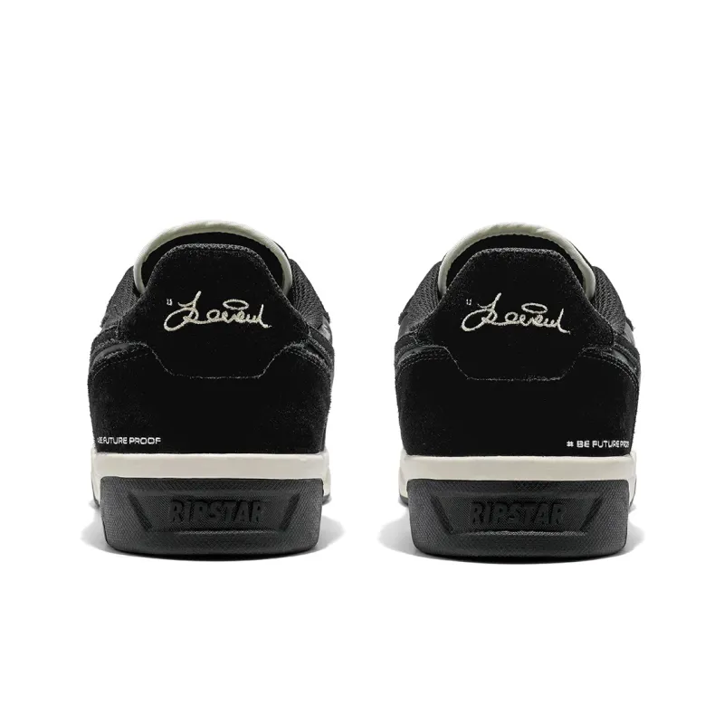 RIPSTAR SKBD Chic Metallic Black Slip Resistant Shock Absorbers Low Top Sports Skateboard Shoes Unisex Metallic Black-3