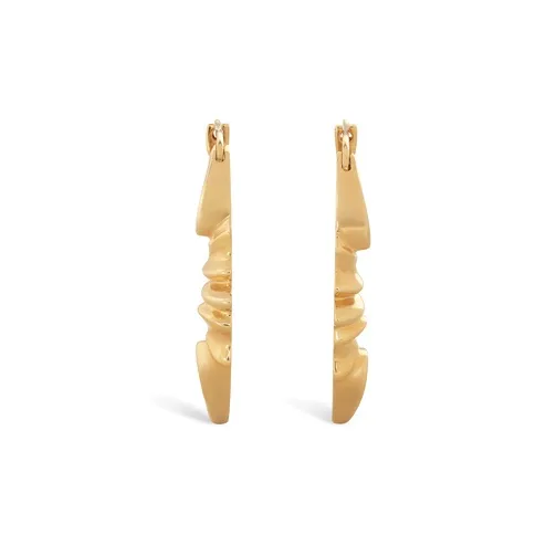 CELINE Brass Earrings Unisex Gold-2