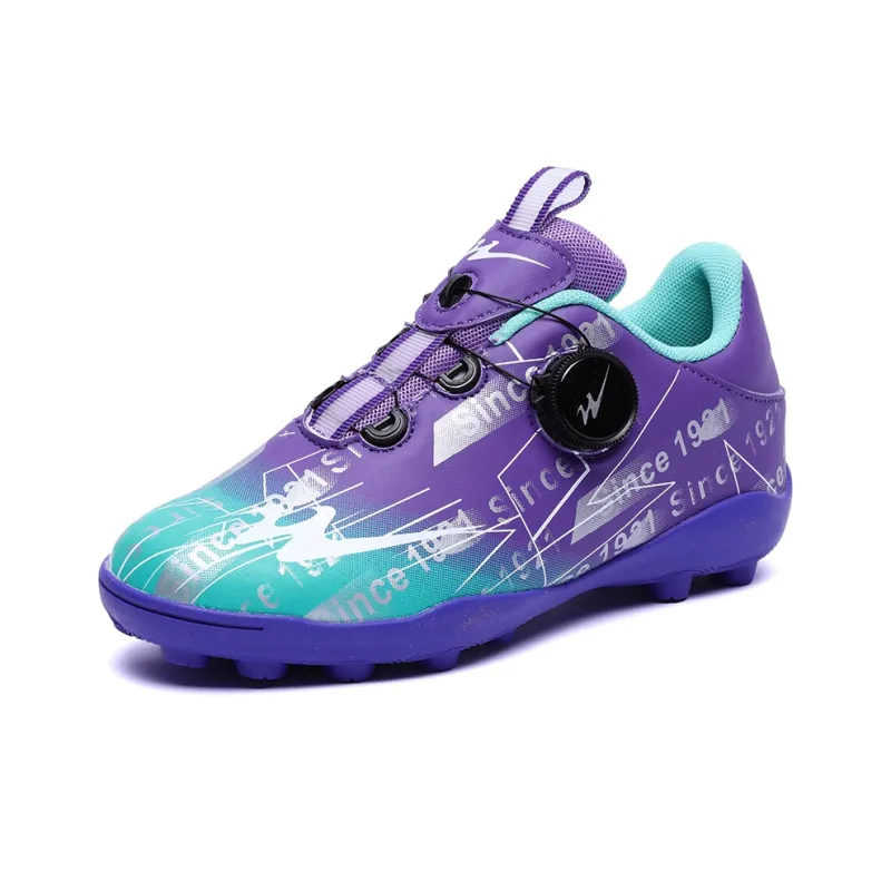 Binary Soccer Shoes Women's Low Top Purple Blue-1