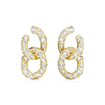 Swarovski Faux Crystal Earrings Women's Gold