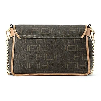 FION Canvas Crossbody Bag Medium Size Women's Multicolor-3