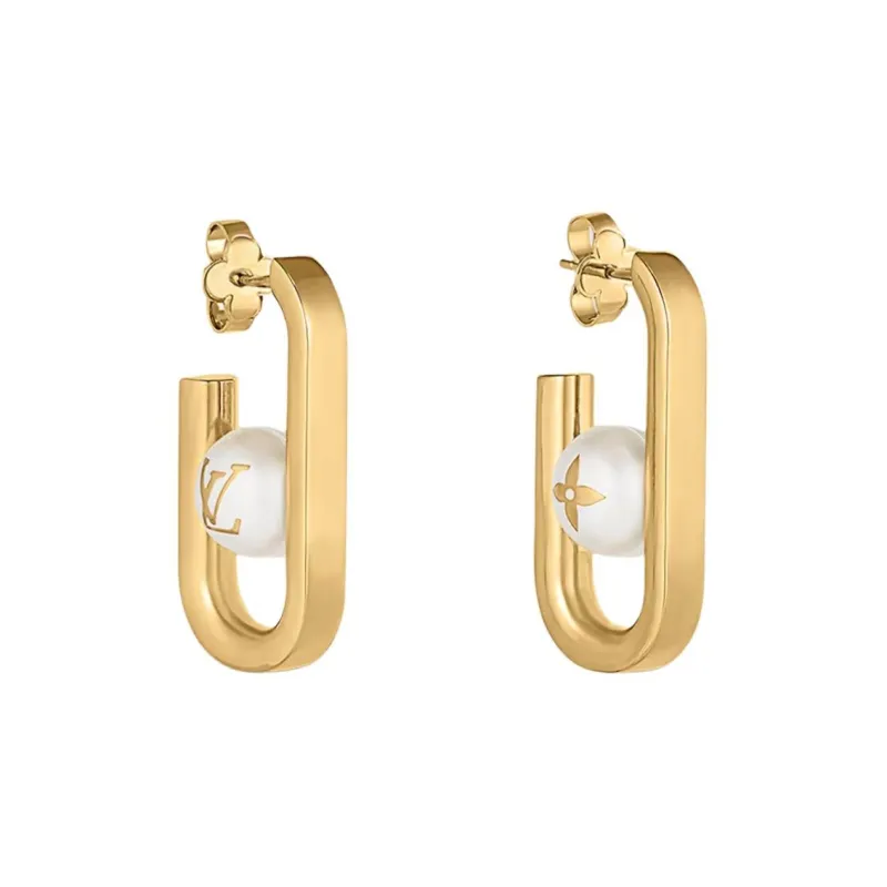 LOUIS VUITTON My Lv Chain Pearls Earrings-1