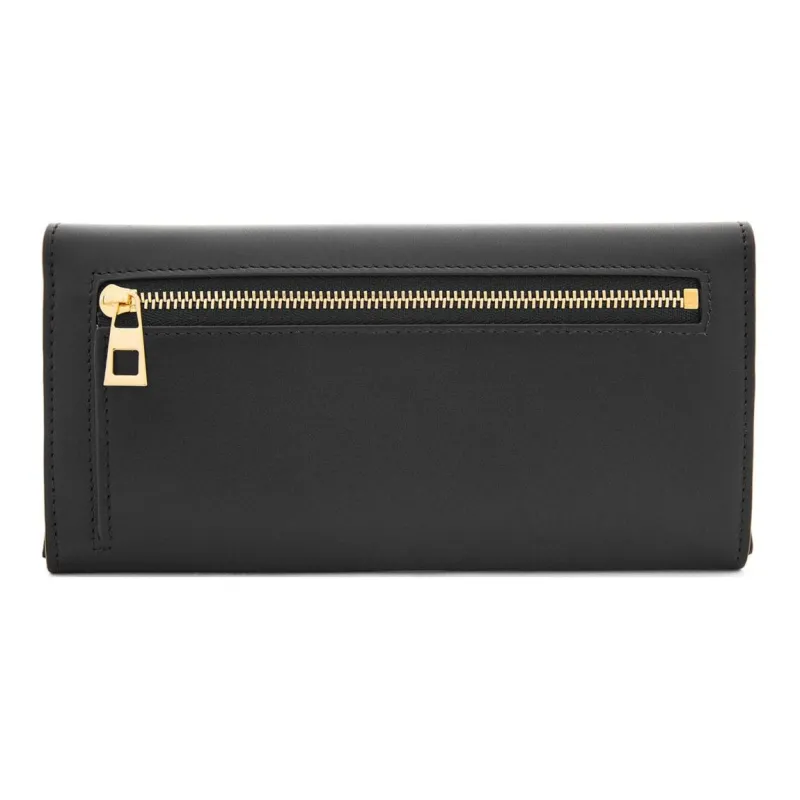 LOEWE Shiny Nappa Calfskin Wallet Unisex Black-1