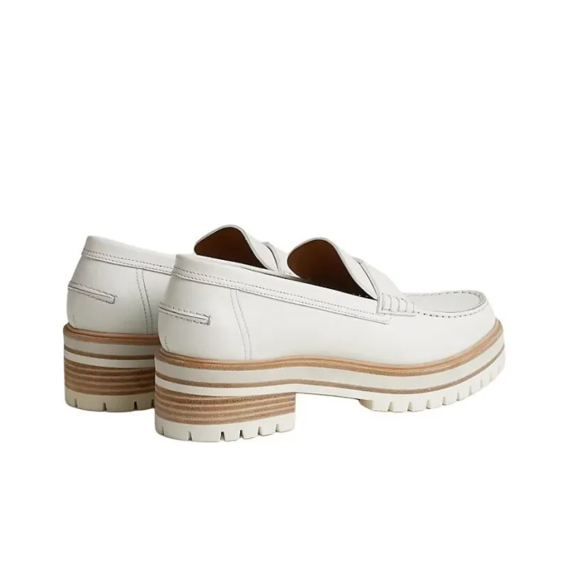 HERMES Ivy Loafers Women's White-3