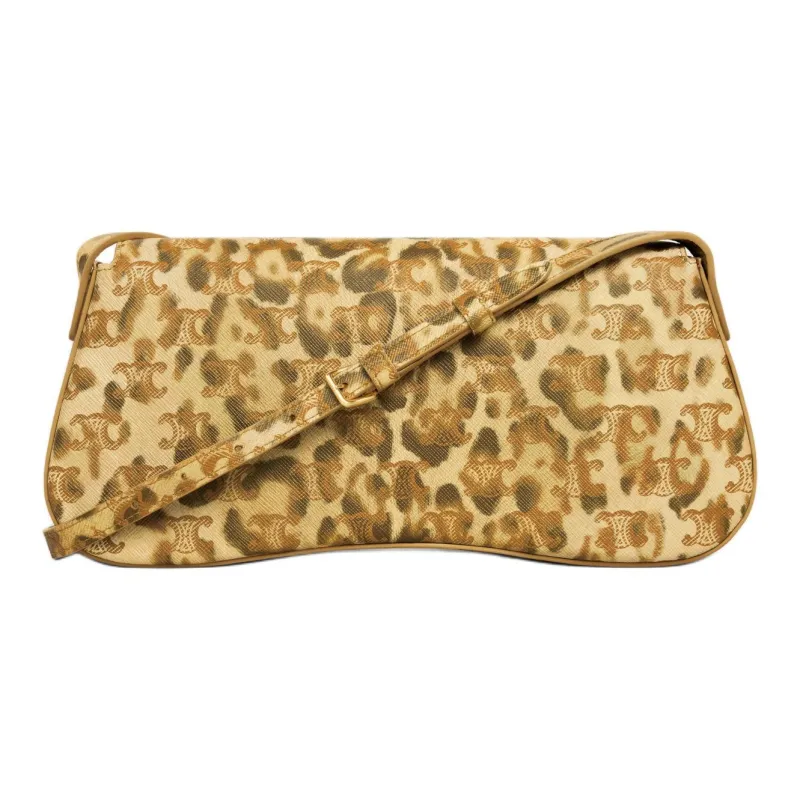 CELINE Triomphe Canvas Crossbody Bag Shoulder Bag Women's Leopard Print-2