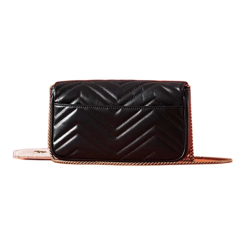 GUCCI GG Marmont Leather 2 in 1 Combo Bag Shoulder Bag Crossbody Bag Mini Women's Black/White-9