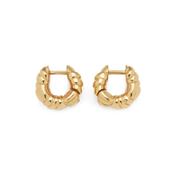 Bottega Veneta Pleat Mini Hoop Earrings
