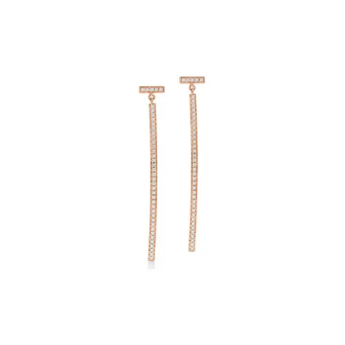 TIFFANY & CO. T Earrings Women's Rose Gold